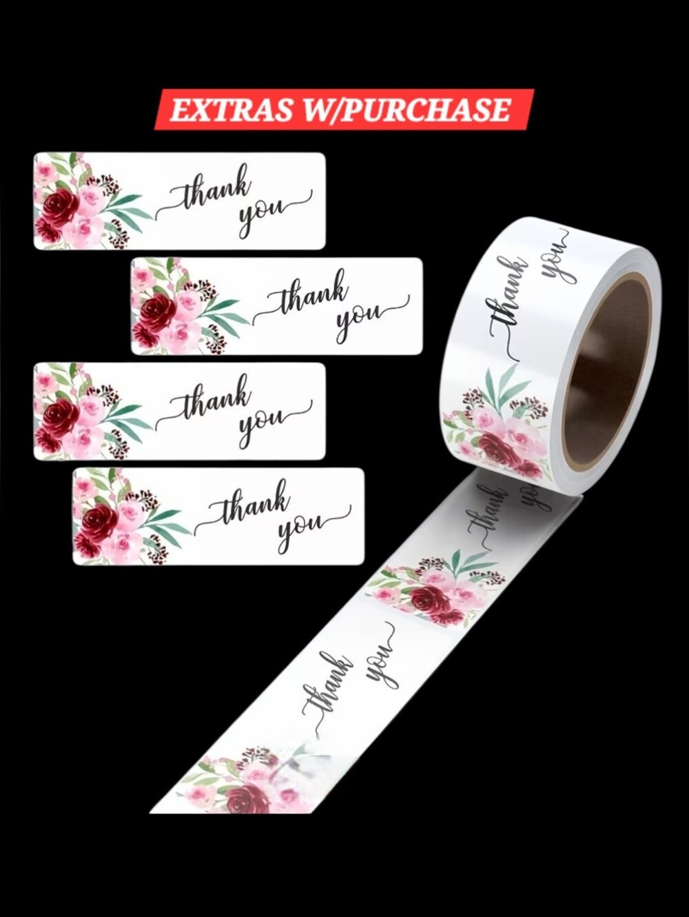 120ct. Thank You Floral Labels Bonus 3 Random Polymailers
